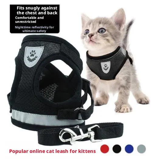 Pet chest and back traction rope-reflective clause-M-random