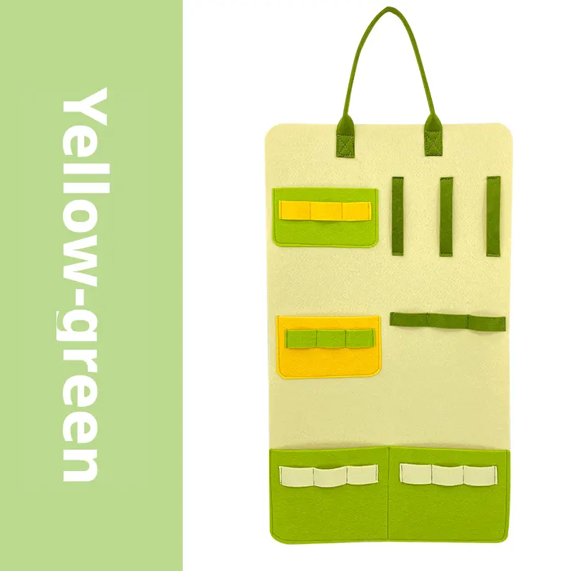 Pet toy storage bag-yellow-green-felt