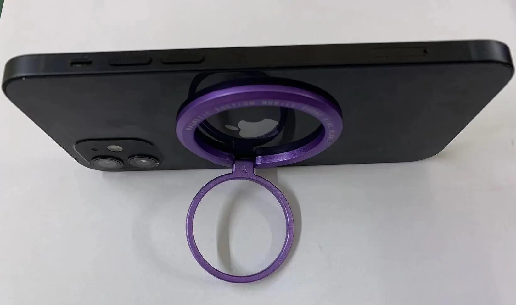 Magnetic ring mobile phone holder-purple-zinc alloy