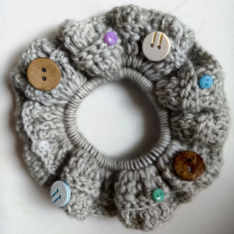 Wool hair circle-blue gray-1 piece