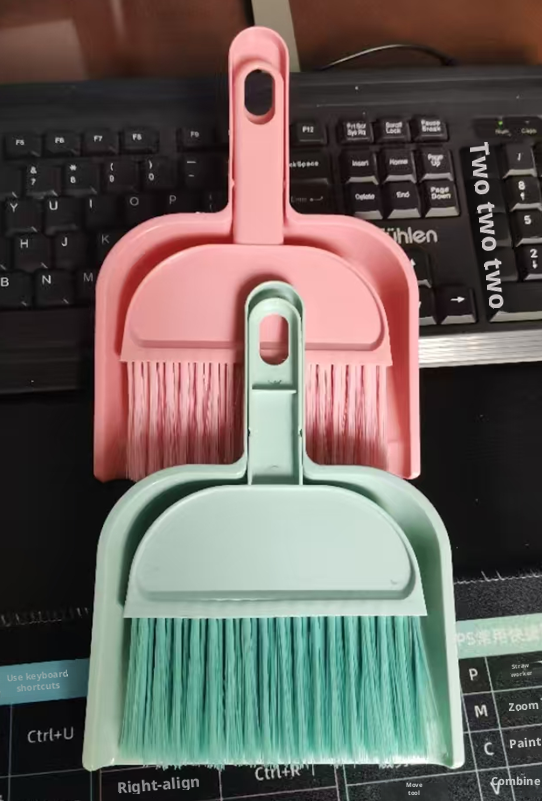 Mini broom dustpan set-broom + dustpan-green-pp-1 set