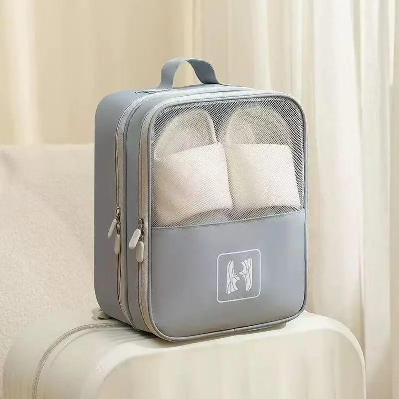 Shoe storage bag-double hook model-gray-600D film material