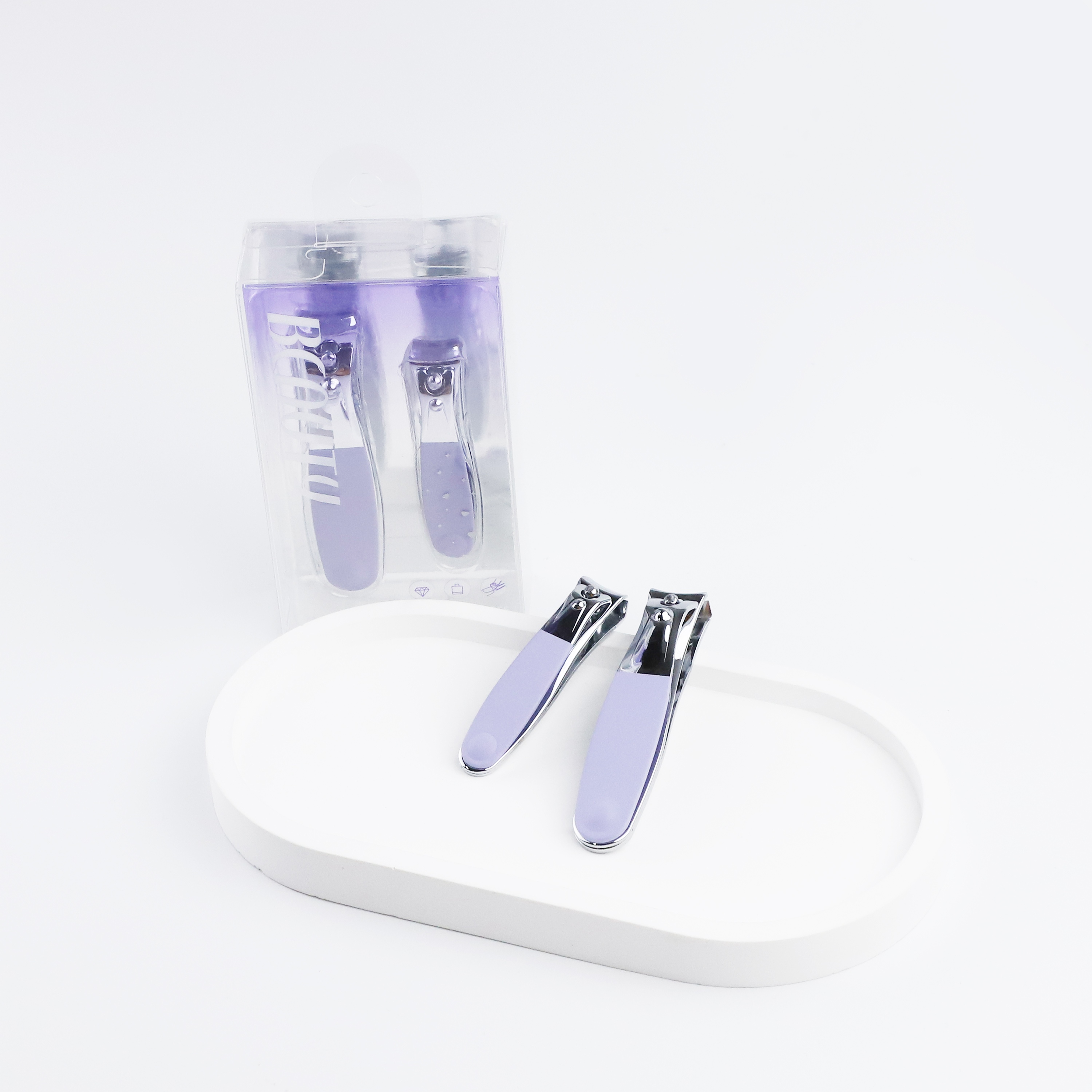 Star Motion Series Nail Clips-Two Piece Set-Purple-304 Stainless Steel-1 Set