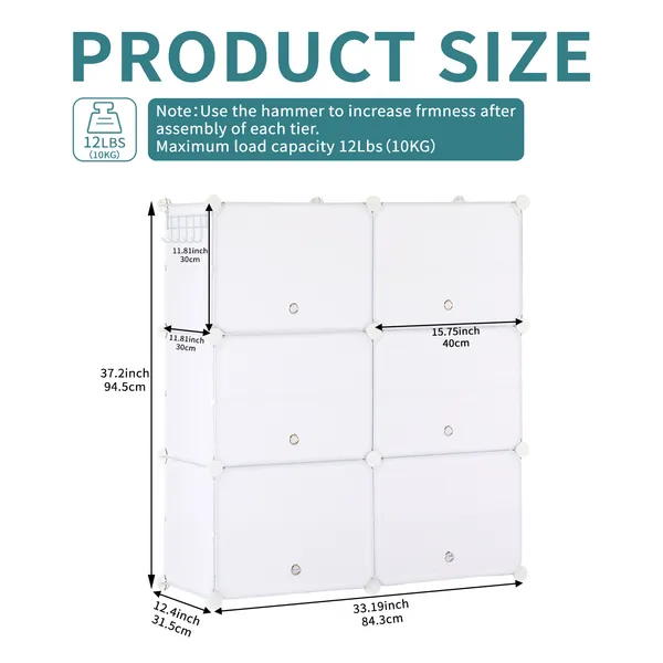 Shoe Rack Storage Cabinet, 8-layer Shoe Storage Cabinet With Door, Stackable And Detachable Shoe Storage Cabinet_voghion.com