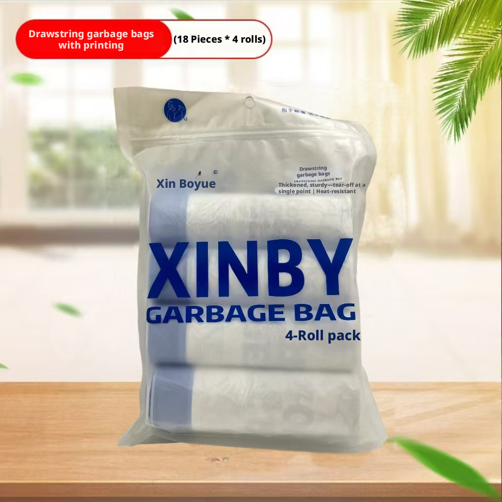 Household garbage bags-random color-PE-single roll 18 pcs-4 rolls-1 pack