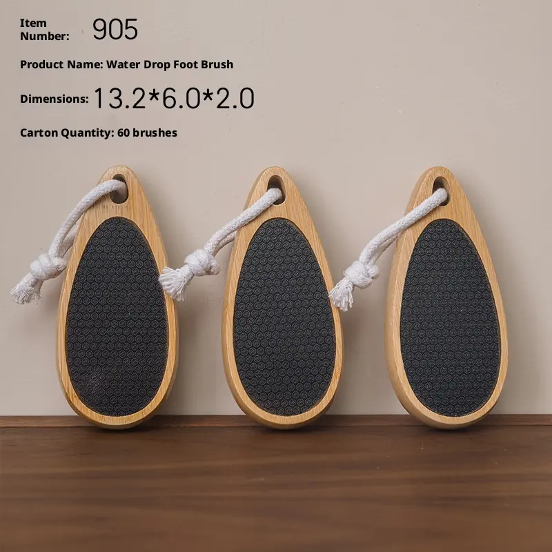 Water drop foot brush-length 13.2cm-wood color