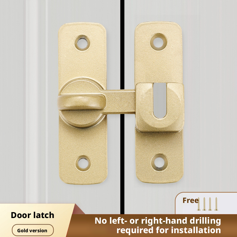 Door buckle-gold-door buckle + screw pack-aluminum alloy-1 set