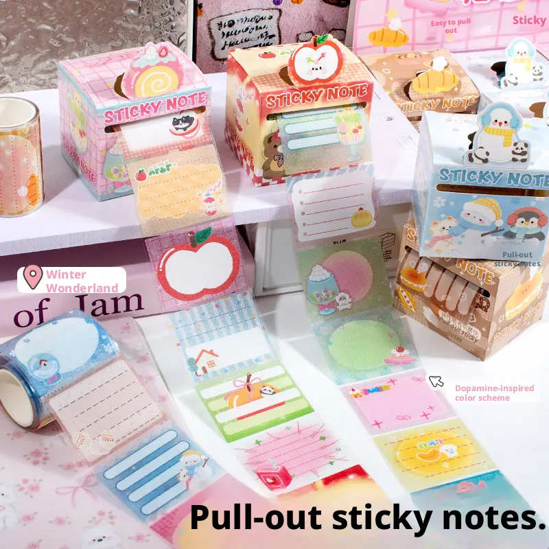 Food and Play Style Pull Post-it Notes-Random