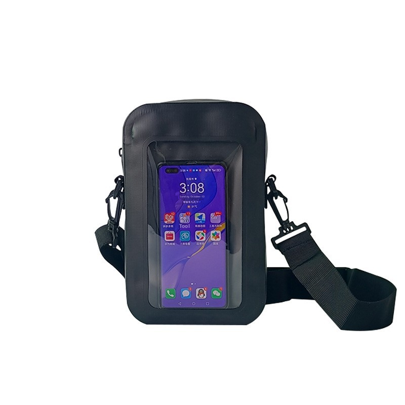 Waterproof one-shoulder mobile phone bag-black-pvc-1 piece