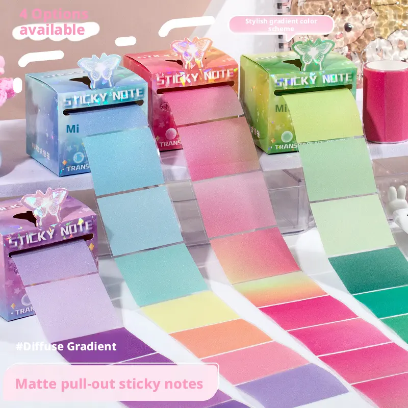 Rainbow Gradient Post-it Notes-Random Color-matte pet-48 sheets-1