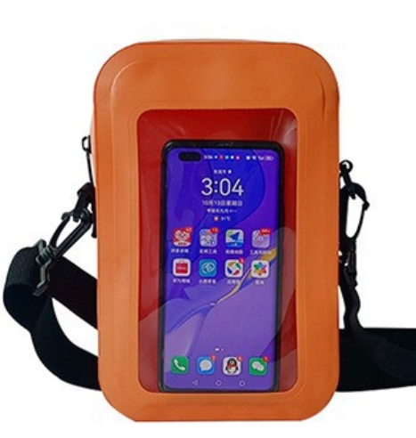 Waterproof one-shoulder mobile phone bag-black-pvc-1 piece 2