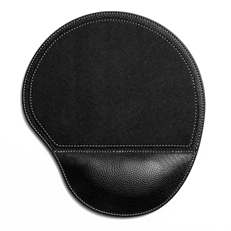 Wristband mouse pad-square all black-leather-1 piece 2