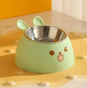 Rabbit Ear Pet Bowl Set-Feeder + Stainless