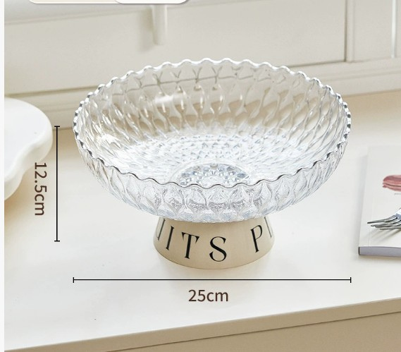Wave fruit plate-transparent color-1 piece