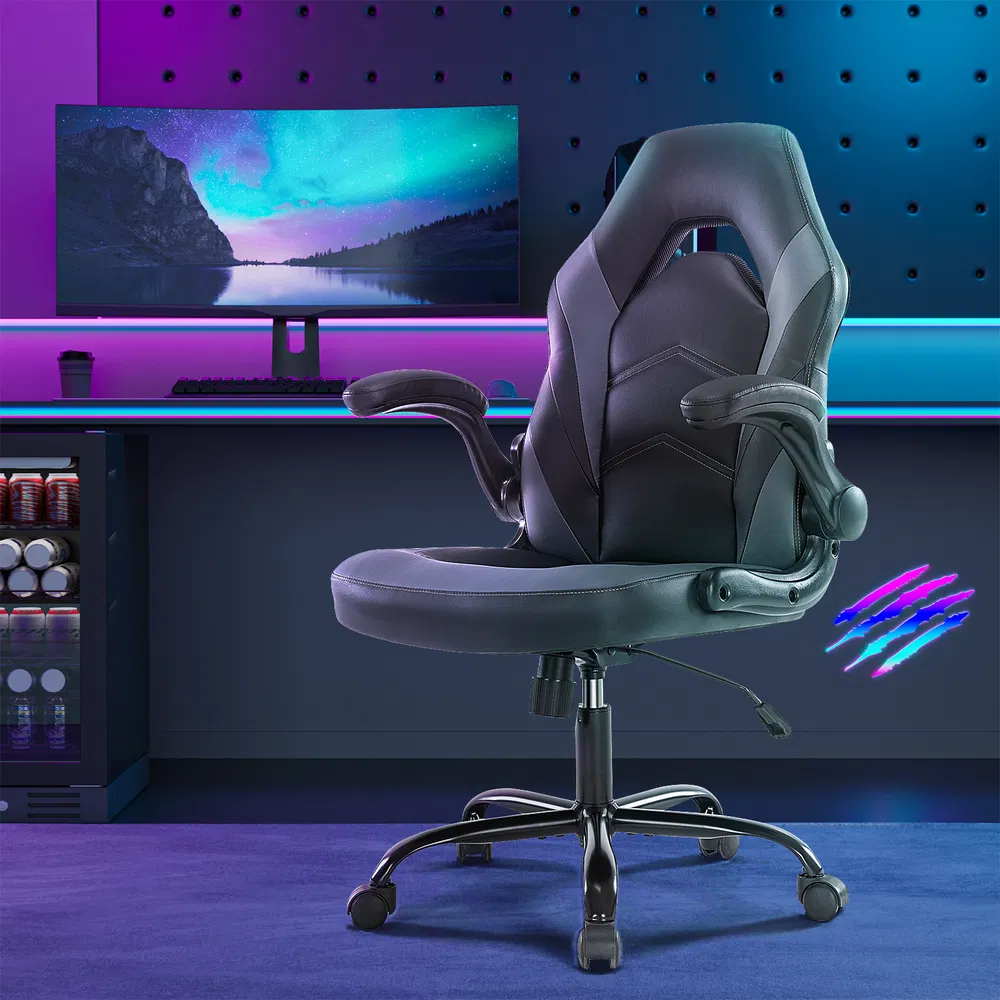 Ergonomic Office Computer Home Gaming Desk Chair Adjustable PU Leather Racing Chair Flip-up Armrest For Christmas Furniture 10