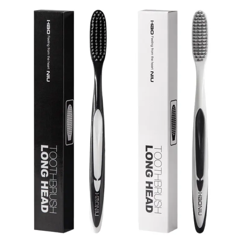 Long-headed soft bristle toothbrush-white-pp