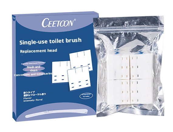 Disposable toilet brush-replacement brush head