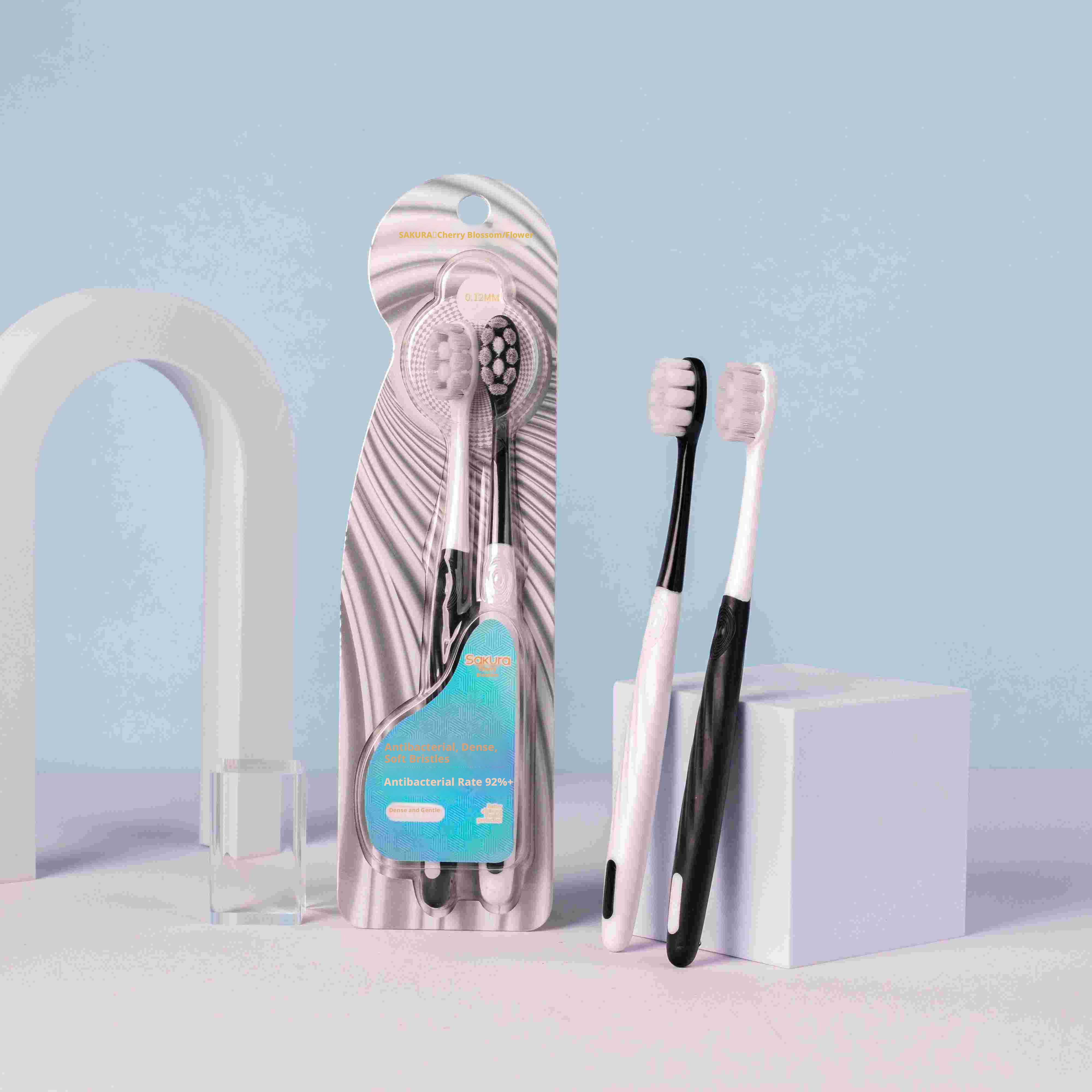 Toothbrush-Super Soft Hair S-20-Black, White, Red, Green and Blue 5 pieces 1 set-PBT bristles-1 set