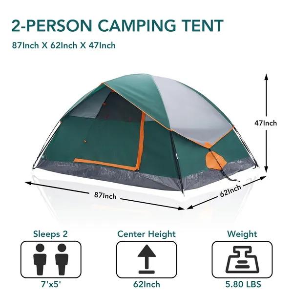 2&4 Person High Quality Camping Tent With Tent Fly, Easy Setup Dome Tent With... 3