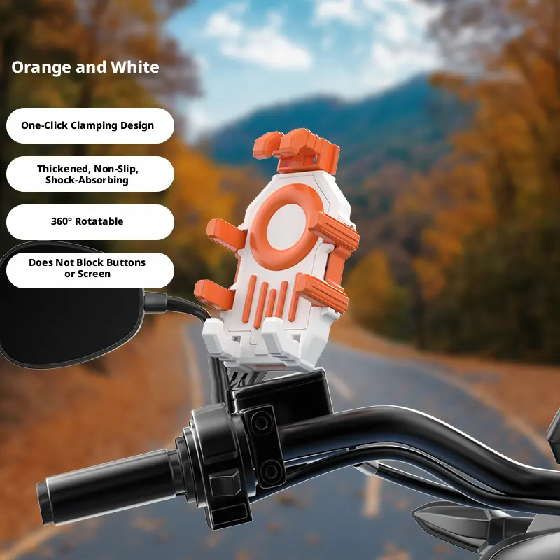 Electric vehicle mobile phone holder-mirror seat model-orange