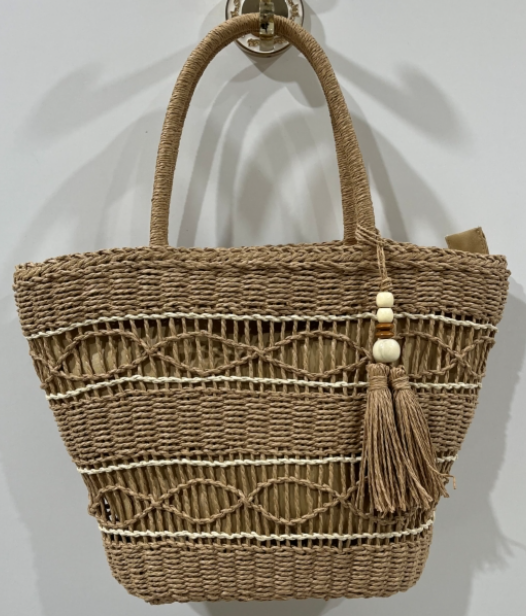 Hollowed-out fashion shoulder bag-Beige-Paper-40 * 11 *25cm-1 piece 4