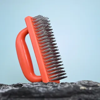 Square cleaning wire brush-orange-red-PP+ galvanized wire-1