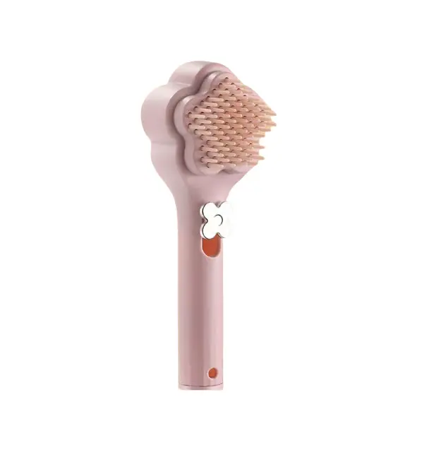 Four-leaf clover massage comb-retractable-pink-pp+pe