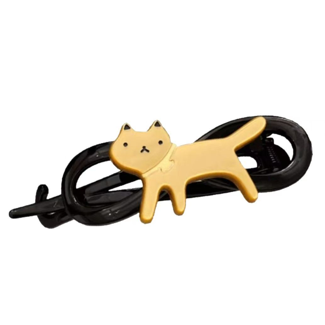 Hairpin-Twisted Clip-Kitten-Yellow-Resin-1 piece