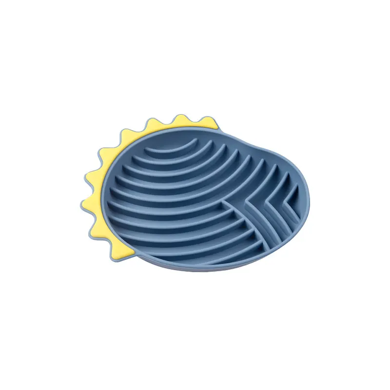Dinosaur Head Pet Licking Mat-Blue-Silicone