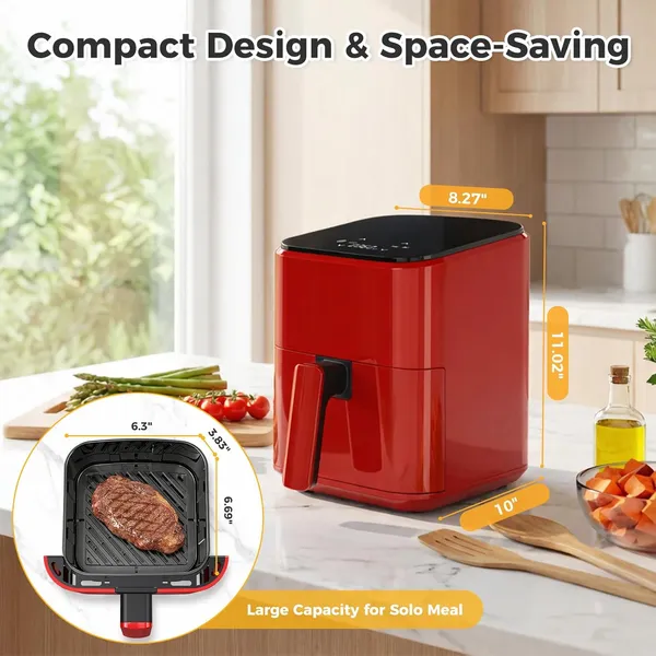3.17 QT Digital Air Fryer, A Small Air Fryer With A PP Touch Panel, With A Maximum Temperature Of 400 Degrees Fahrenheit. — foto 3
