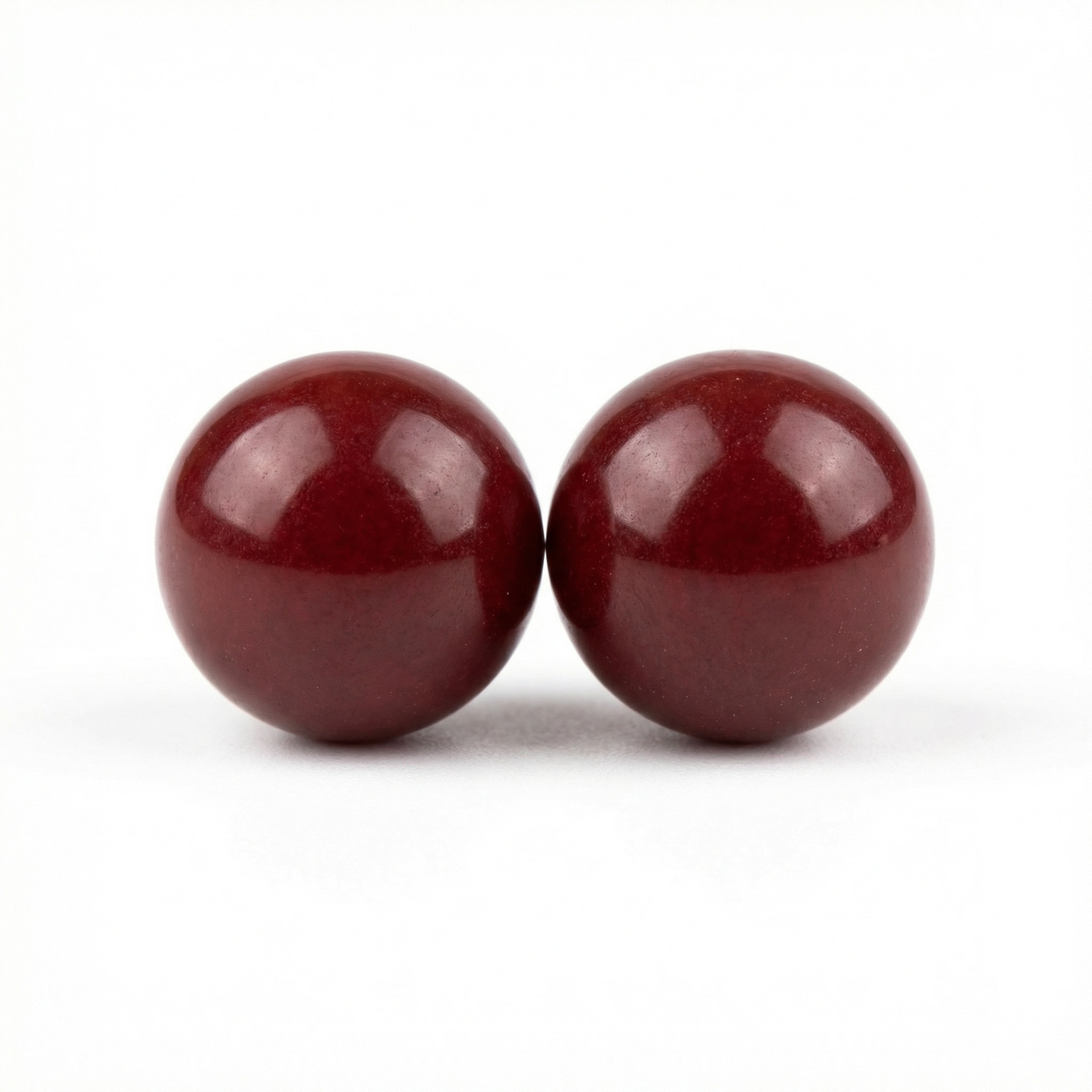 Sterling Silver Dark Red Sphere Beads