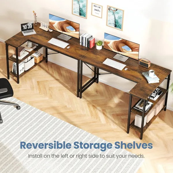 L-shaped Office Desk, 39-55inch Computer Desk, Writing Work Desk With... 3