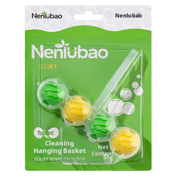 Toilet cleaning hanging basket-yellow-green-50g