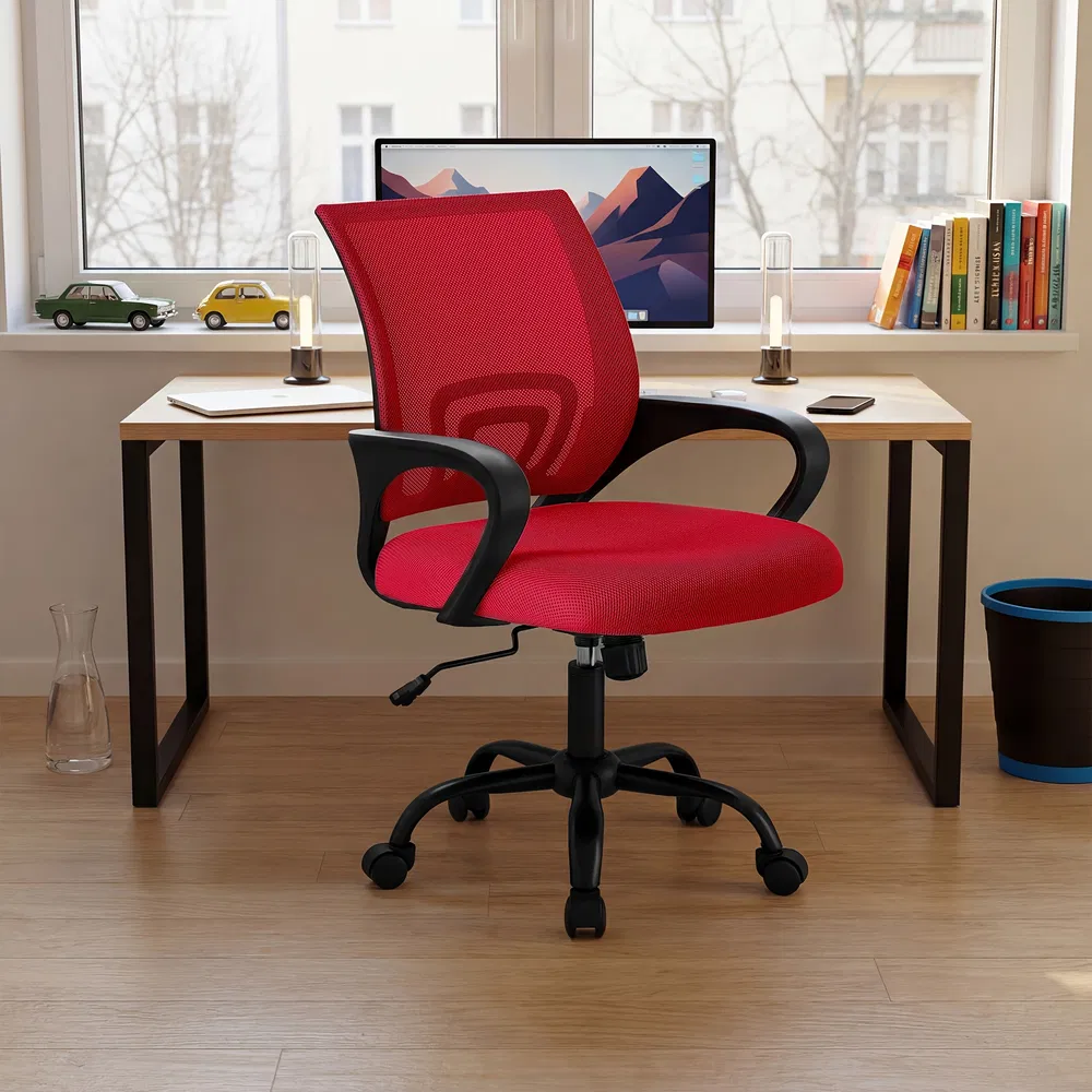 Ergonomic Office Desk Gaming Chair Mid Back With Lumbar Support Rocking Mode... 9