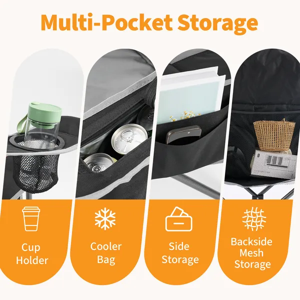 Oversized Camping Folding Chair, Heavy Duty Padded Chair With Cup Holder... 4