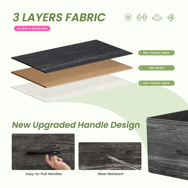 Dresser For Bedroom With 9 Fabric Storage Drawer Wardrobe Tall Chest Organizer... 4