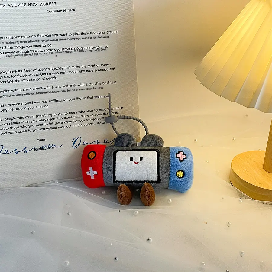 Game console plush pendant-red, gray and blue
