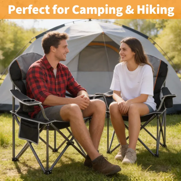 Oversized Camping Folding Chair, Heavy Duty Padded Chair With Cup Holder... 5
