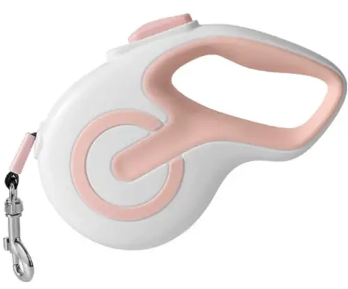Rubber coated pet retractor-white-3 meters-Rubber coated +ABS-1 piece