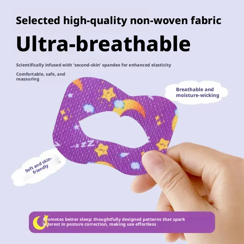 Non-woven Shut Up Sticker-Star Sky Adult-Purple-6.5 *