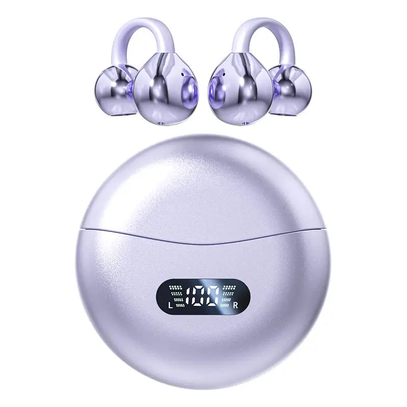 Ear-clip Bluetooth Headset-Purple-PC+ABS-1 Pair