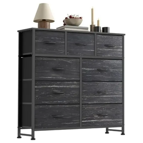 Dresser For Bedroom With 9 Fabric Storage Drawer Wardrobe Tall Chest Organizer...