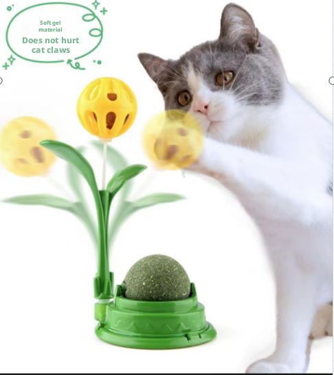 Bell catnip rotating ball-green-PP+TPE-1 piece