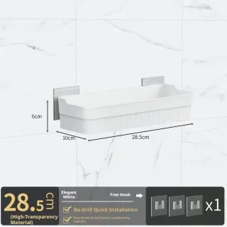 Suction cup shelf-white-28.5 * 10 *6cm-pp-1 piece
