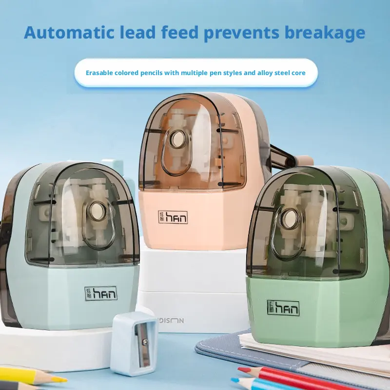 Student's hand-operated pencil sharpener-random color-ABS+ alloy hob