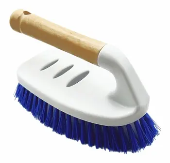Cleaning brush with wooden handle-white-lotus wood +PP