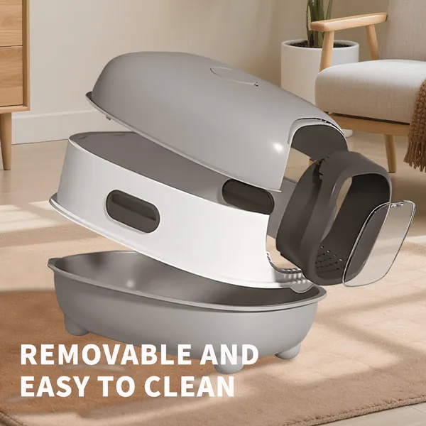 High-Capacity Enclosed Cat Litter Box & Odor-Lock, Scratch-Resistant, Ideal For... 3