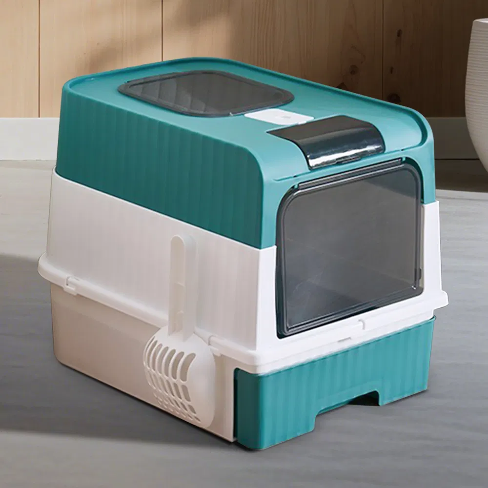Fully Enclosed Magic Cube Litter Box, Top&Front Entry, Pull-Out Drawer... 8