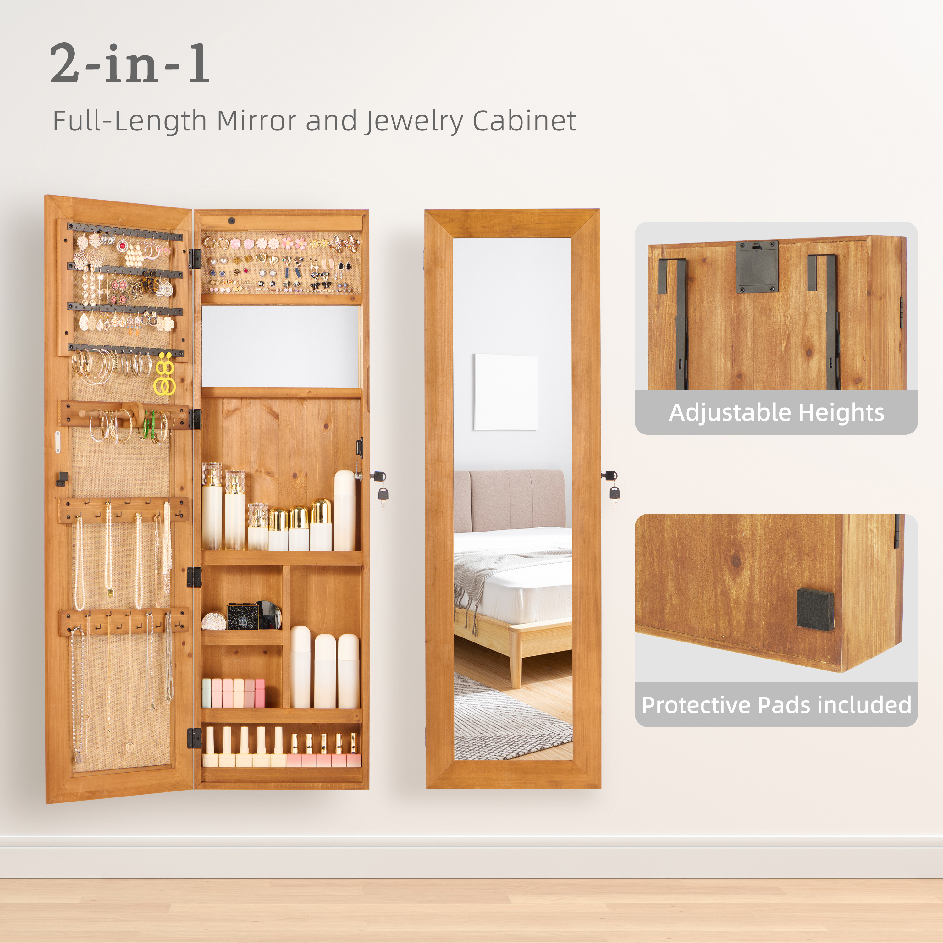 Solid Wood Jewelry Armoire, picture 4 of 4