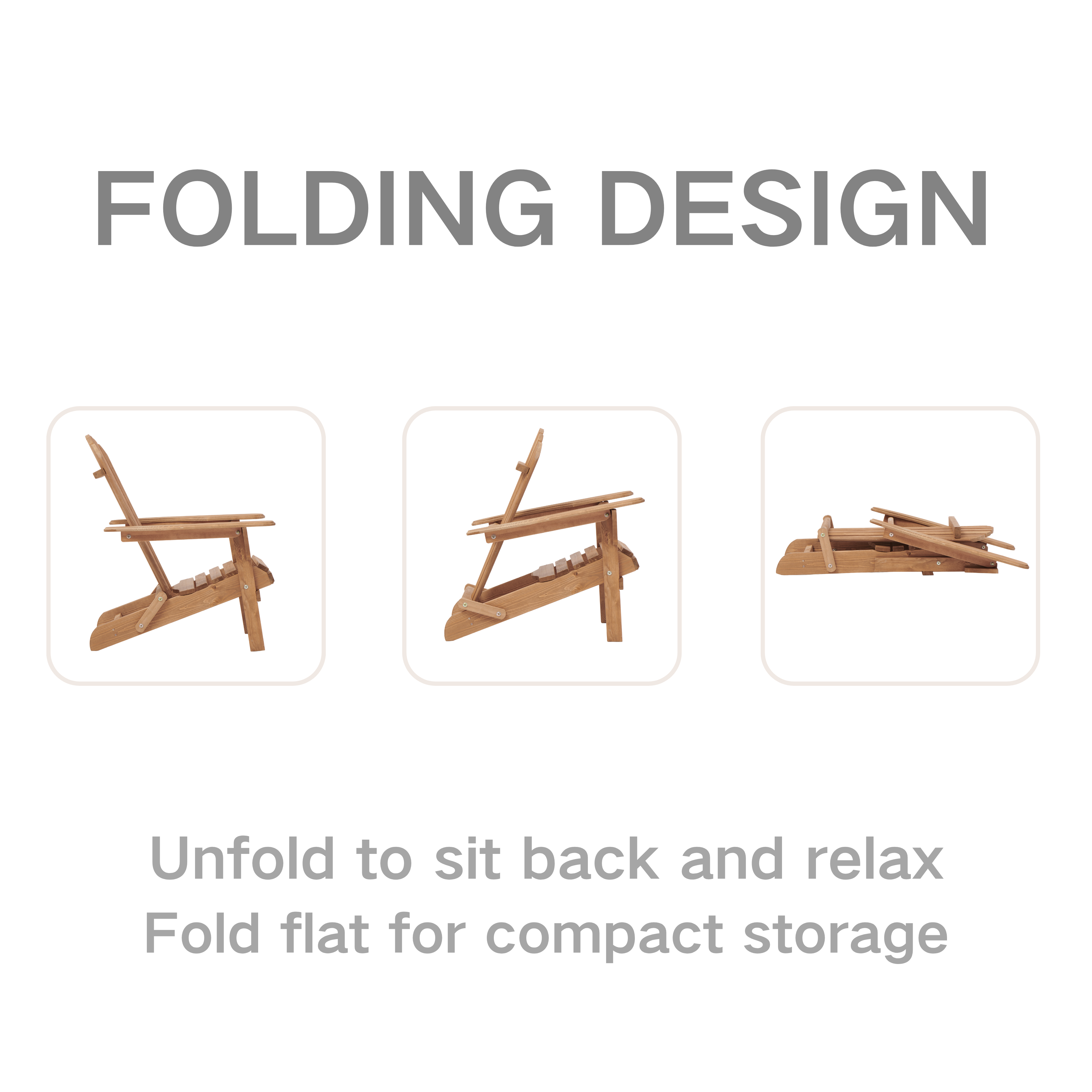 Wooden Folding Adirondack Chair Set, picture 4 of 5